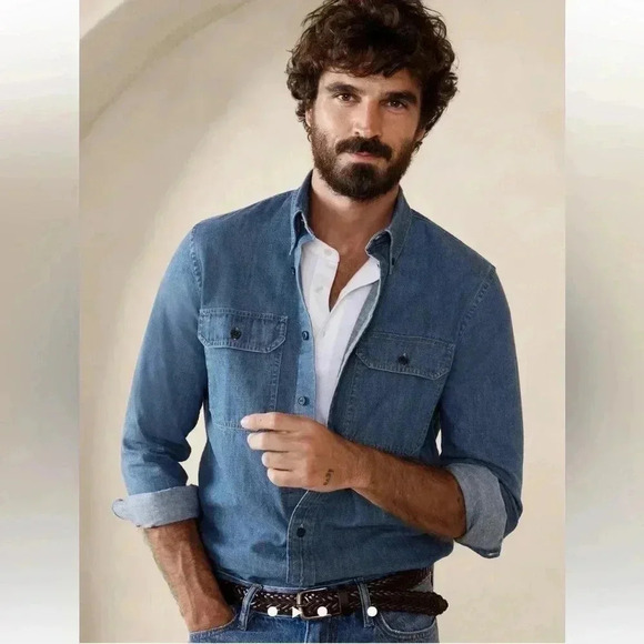 Banana Republic denim two pocket shirt sz L Tall - Picture 7 of 9